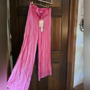 Bohme Barbie Pink Wide-Leg Acid Wash Pants Sz M